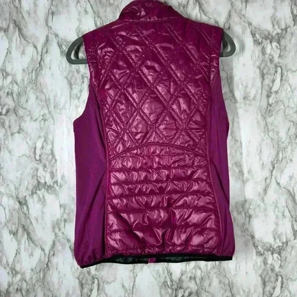 Lole Pink Burgundy Vegan down puffer vest womens size small - Picture 2 of 5